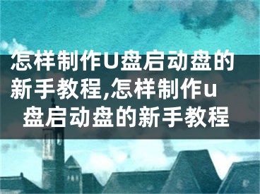 怎樣制作U盤啟動盤的新手教程,怎樣制作u盤啟動盤的新手教程