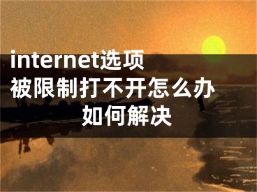 internet選項(xiàng)被限制打不開怎么辦 如何解決