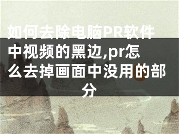 如何去除電腦PR軟件中視頻的黑邊,pr怎么去掉畫面中沒用的部分