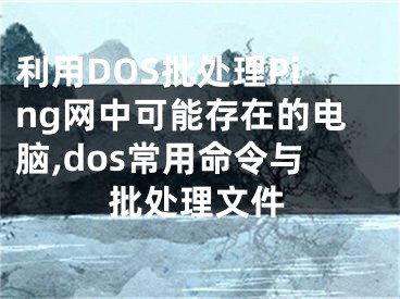 利用DOS批處理Ping網(wǎng)中可能存在的電腦,dos常用命令與批處理文件