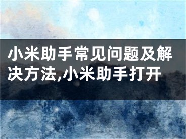 小米助手常見問題及解決方法,小米助手打開