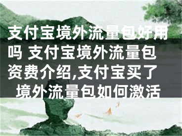 支付寶境外流量包好用嗎 支付寶境外流量包資費(fèi)介紹,支付寶買了境外流量包如何激活