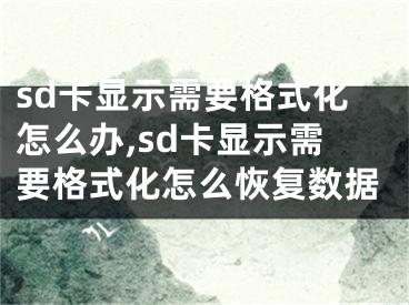 sd卡顯示需要格式化怎么辦,sd卡顯示需要格式化怎么恢復(fù)數(shù)據(jù)