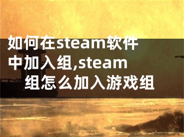 如何在steam軟件中加入組,steam組怎么加入游戲組