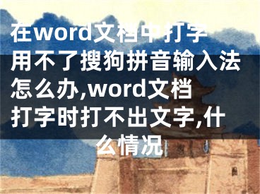 在word文檔中打字用不了搜狗拼音輸入法怎么辦,word文檔打字時(shí)打不出文字,什么情況