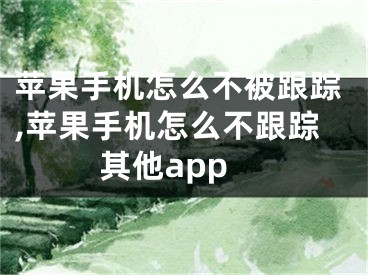 蘋果手機怎么不被跟蹤,蘋果手機怎么不跟蹤其他app