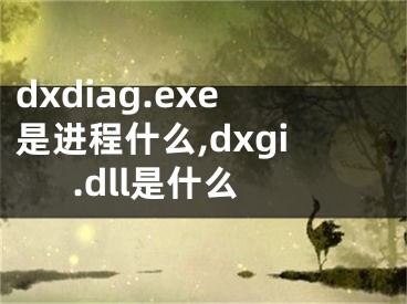 dxdiag.exe是進程什么,dxgi.dll是什么