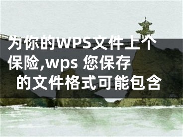 為你的WPS文件上個(gè)保險(xiǎn),wps 您保存的文件格式可能包含