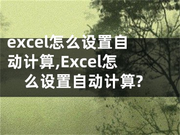 excel怎么設(shè)置自動(dòng)計(jì)算,Excel怎么設(shè)置自動(dòng)計(jì)算?