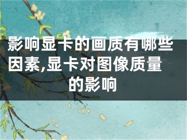 影響顯卡的畫(huà)質(zhì)有哪些因素,顯卡對(duì)圖像質(zhì)量的影響