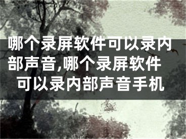 哪個錄屏軟件可以錄內(nèi)部聲音,哪個錄屏軟件可以錄內(nèi)部聲音手機