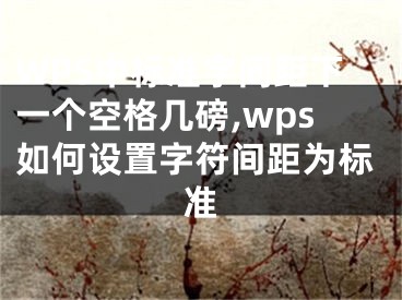 WPS中標(biāo)準(zhǔn)字間距下一個(gè)空格幾磅,wps如何設(shè)置字符間距為標(biāo)準(zhǔn)