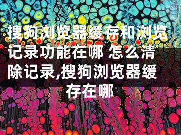 搜狗瀏覽器緩存和瀏覽記錄功能在哪 怎么清除記錄,搜狗瀏覽器緩存在哪