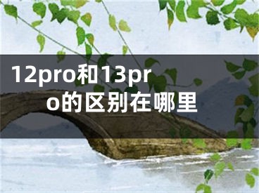 12pro和13pro的區(qū)別在哪里