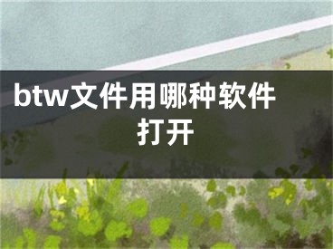 btw文件用哪種軟件打開