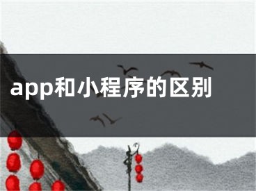 app和小程序的區(qū)別