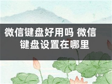 微信鍵盤好用嗎 微信鍵盤設置在哪里