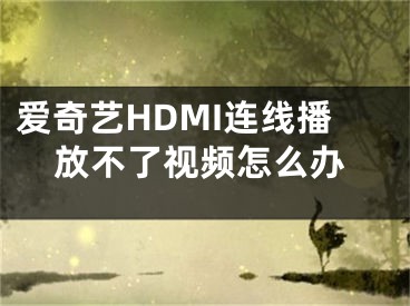 愛奇藝HDMI連線播放不了視頻怎么辦