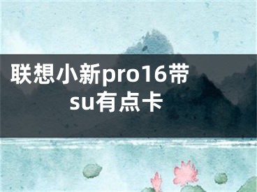 聯(lián)想小新pro16帶su有點(diǎn)卡