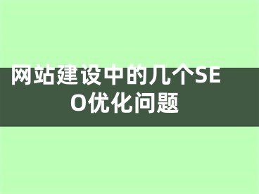 網(wǎng)站建設(shè)中的幾個(gè)SEO優(yōu)化問(wèn)題