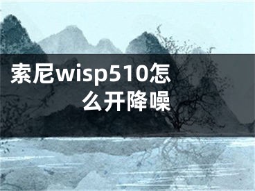 索尼wisp510怎么開降噪