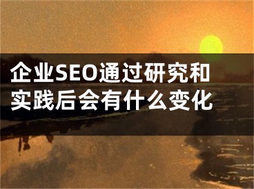 企業(yè)SEO通過(guò)研究和實(shí)踐后會(huì)有什么變化 