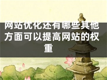 網(wǎng)站優(yōu)化還有哪些其他方面可以提高網(wǎng)站的權(quán)重 