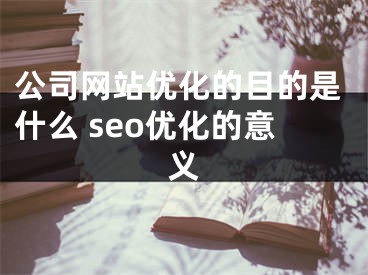 公司網(wǎng)站優(yōu)化的目的是什么 seo優(yōu)化的意義