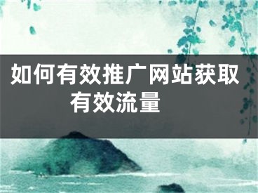 如何有效推廣網(wǎng)站獲取有效流量 