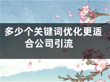 多少個關(guān)鍵詞優(yōu)化更適合公司引流 