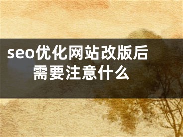 seo優(yōu)化網(wǎng)站改版后需要注意什么 