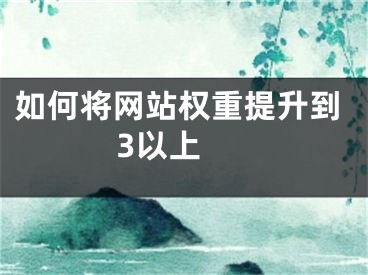 如何將網(wǎng)站權(quán)重提升到3以上 