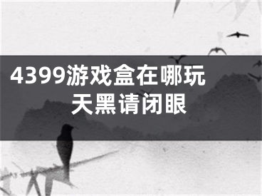 4399游戲盒在哪玩天黑請閉眼