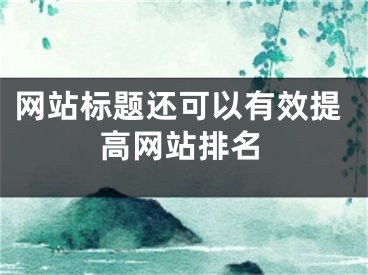 網(wǎng)站標(biāo)題還可以有效提高網(wǎng)站排名