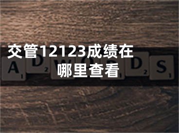 交管12123成績在哪里查看