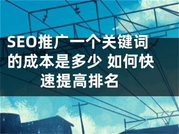 SEO推廣一個(gè)關(guān)鍵詞的成本是多少 如何快速提高排名 