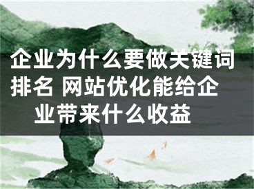 企業(yè)為什么要做關鍵詞排名 網(wǎng)站優(yōu)化能給企業(yè)帶來什么收益 