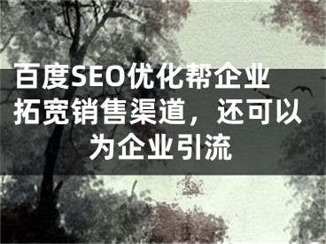 百度SEO優(yōu)化幫企業(yè)拓寬銷(xiāo)售渠道，還可以為企業(yè)引流