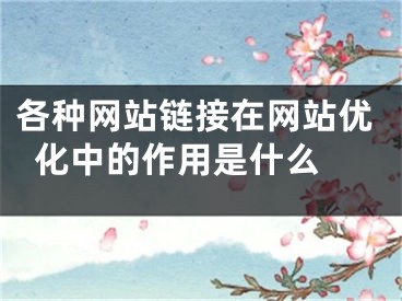 各種網(wǎng)站鏈接在網(wǎng)站優(yōu)化中的作用是什么 