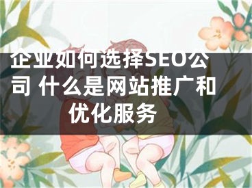 企業(yè)如何選擇SEO公司 什么是網(wǎng)站推廣和優(yōu)化服務(wù) 