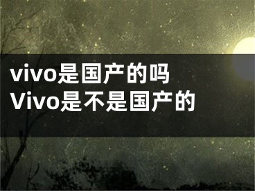 vivo是國產(chǎn)的嗎 Vivo是不是國產(chǎn)的