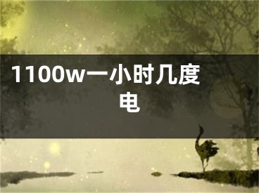 1100w一小時(shí)幾度電