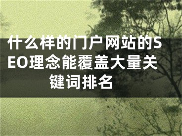 什么樣的門戶網站的SEO理念能覆蓋大量關鍵詞排名 