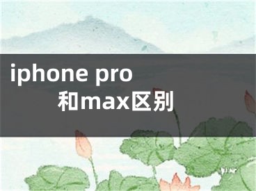 iphone pro和max區(qū)別