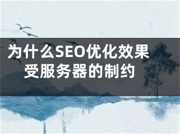 為什么SEO優(yōu)化效果受服務(wù)器的制約 