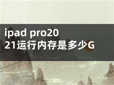 ipad pro2021運(yùn)行內(nèi)存是多少G