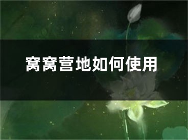 窩窩營(yíng)地如何使用