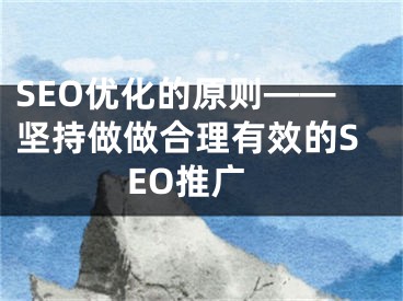 SEO優(yōu)化的原則——堅(jiān)持做做合理有效的SEO推廣