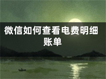 微信如何查看電費明細賬單