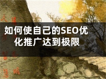 如何使自己的SEO優(yōu)化推廣達(dá)到極限 